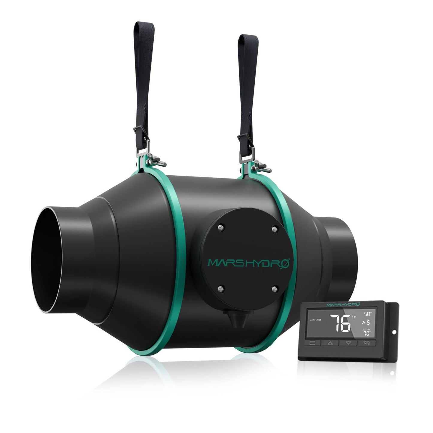 MARS HYDRO 4 Inch Inline Fan and Filter, with Temperature and Humidity Controller, and 25 Feet Ducting, Exhaust Fan for Grow Tents, Hydroponics