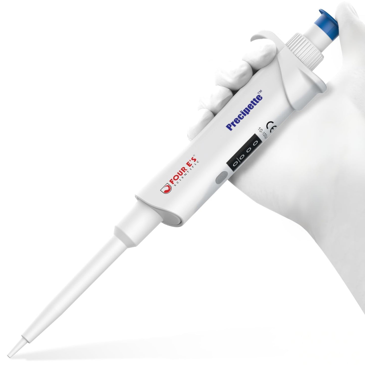 FOUR E'S SCIENTIFIC 20-200μL Pipette, Professional Single-Channel Pipettor Lightweight High Accurate Adjustable Variable Volume Micro Pipette with Calibration Certificate (Model LH0301006)