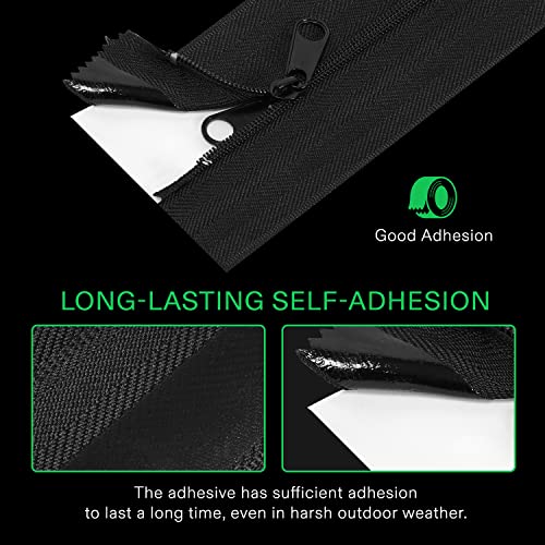 VIVOSUN 1-Pack Self Adhesive Zipper Door for Debris Barriers, 3In. x 7Ft. Peel & Stick, Heavy-Duty & Double-Sided Zipper for Tarp, Greenhouse, Indoor Outdoor Tent, Black