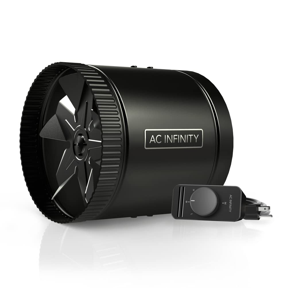 AC Infinity RAXIAL S6, Inline Booster Duct Fan 6” with Speed Controller - Low Noise Inline HVAC Blower Can Fan for Basements, Bathrooms, Kitchens, Workshops