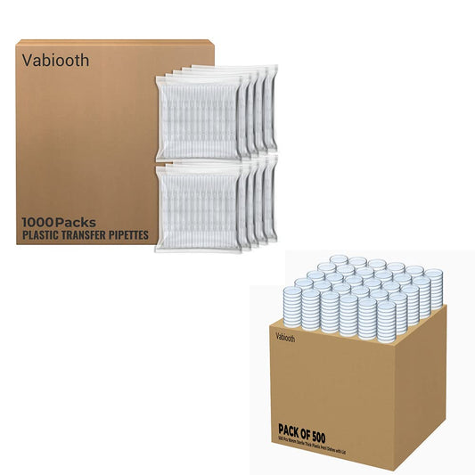 500Pcs Petri Dishes with 100Pcs Plastic Transfer Pipettes