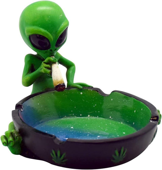 Ornament, Alien Smoking Ashtray, Home Décor, Multicolor, 4 inches