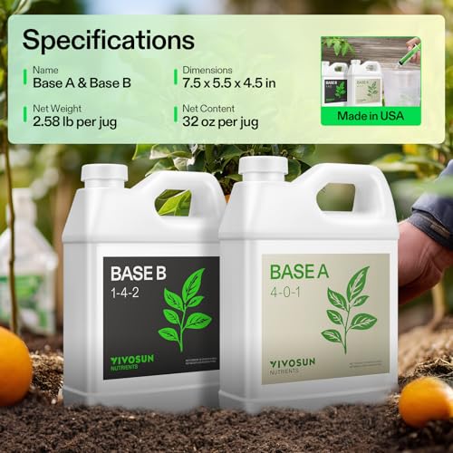 VIVOSUN Base A and B Liquid Nutrients, Size and Pack Options