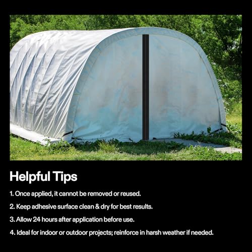 VIVOSUN 1-Pack Self Adhesive Zipper Door for Debris Barriers, 3In. x 7Ft. Peel & Stick, Heavy-Duty & Double-Sided Zipper for Tarp, Greenhouse, Indoor Outdoor Tent, Black