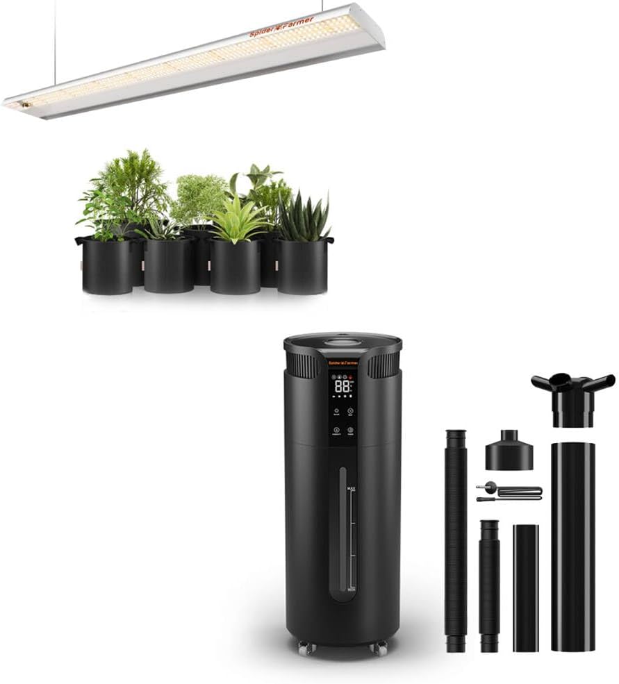 Spider Farmer 16L Large Humidifier and SF300 Grow Light