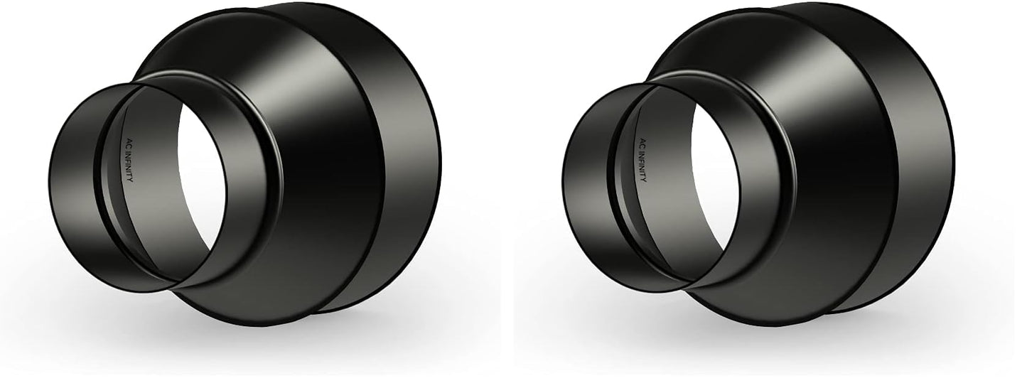 AC Infinity Duct Adapter, 6” to 4” Ducting Reducer Increaser Cone for Grow Tent Bathroom Kitchen Ventilation Systems