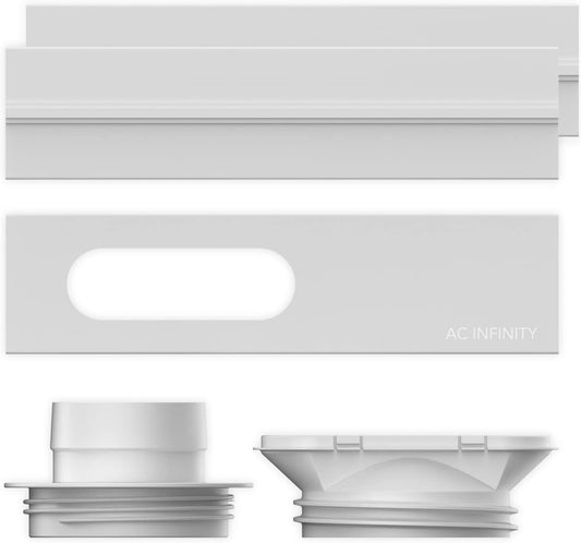 AC Infinity Window Duct Kit, Universal Vent Port for 4” and 6” Inline Fans, Window Vent Kit Fit with HVAC Ducting, Hoses, Duct Fans, Air Conditioner, and Dryer in Homes, Grow Tents, and Grow Rooms