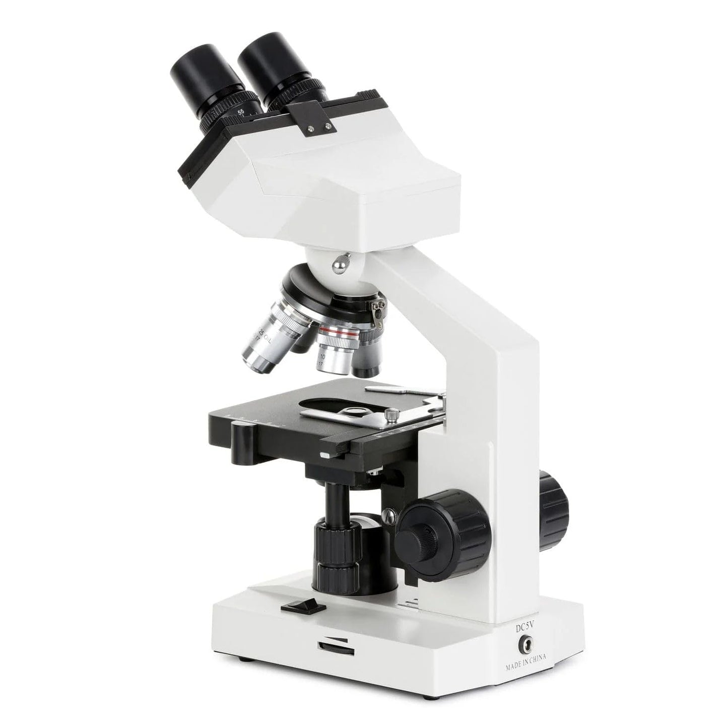 OMAX M82E Series LED Binocular Compound Lab Microscope - 40X-2000X Magnification - Microscope Kit with 100 Blank Slides & Cover Slips