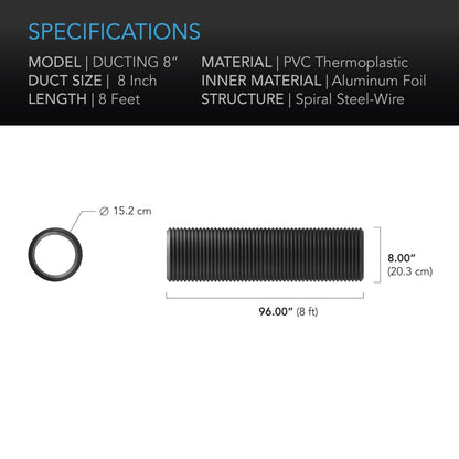 AC Infinity Flexible Aluminum Ducting, Length and Size Options