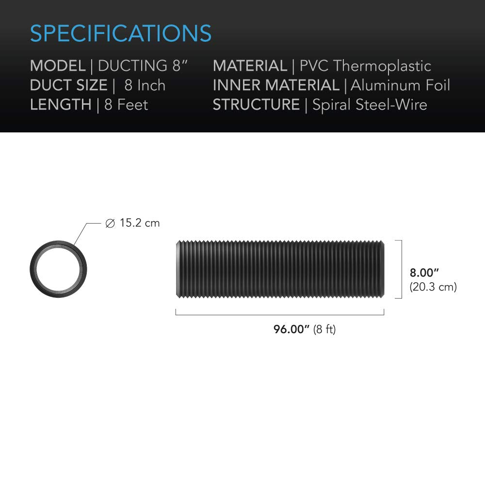 AC Infinity Flexible Aluminum Ducting, Length and Size Options