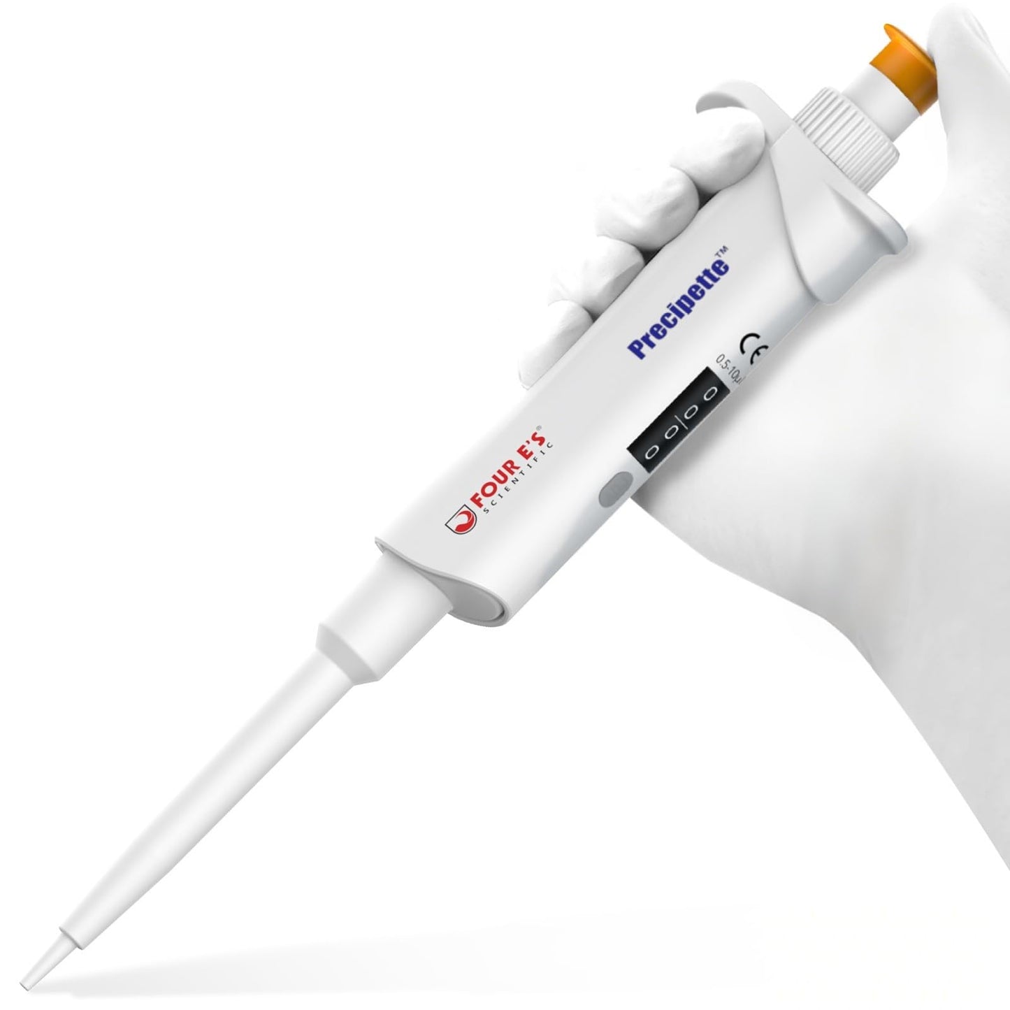 FOUR E'S SCIENTIFIC 20-200μL Pipette, Professional Single-Channel Pipettor Lightweight High Accurate Adjustable Variable Volume Micro Pipette with Calibration Certificate (Model LH0301006)