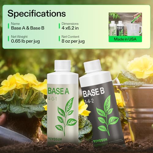 VIVOSUN Base A and B Liquid Nutrients, Size and Pack Options