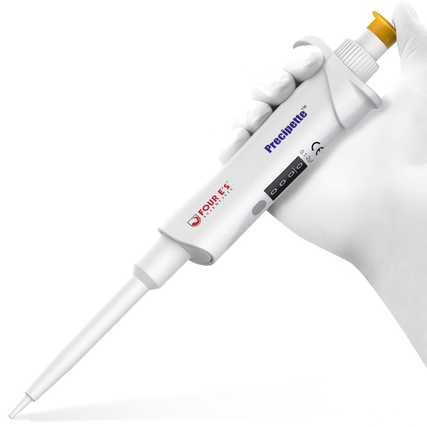 FOUR E'S SCIENTIFIC 20-200μL Pipette, Professional Single-Channel Pipettor Lightweight High Accurate Adjustable Variable Volume Micro Pipette with Calibration Certificate (Model LH0301006)