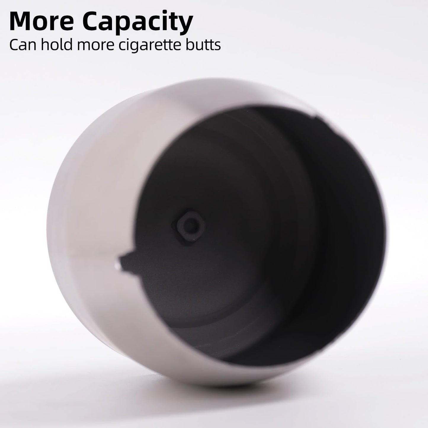 Ashtray with Lid for Cigarette, Stainless Steel Smokeless Odorless Windproof Ashtrays for Home Office Tabletop Outside Patio Outdoor Balcony(3.54"x3.0"x3.38")