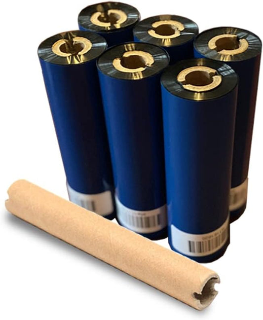 6 Rolls  4.33" X 243' (110Mm X 74M) Black Premium Resin-Enhanced Wax Thermal Transfer Ribbon Compatible with Zebra Gc420T, Gk420T, Gx420T, Gx430T, TLP2442, TLP2844, ZD220, Zd421T Printers
