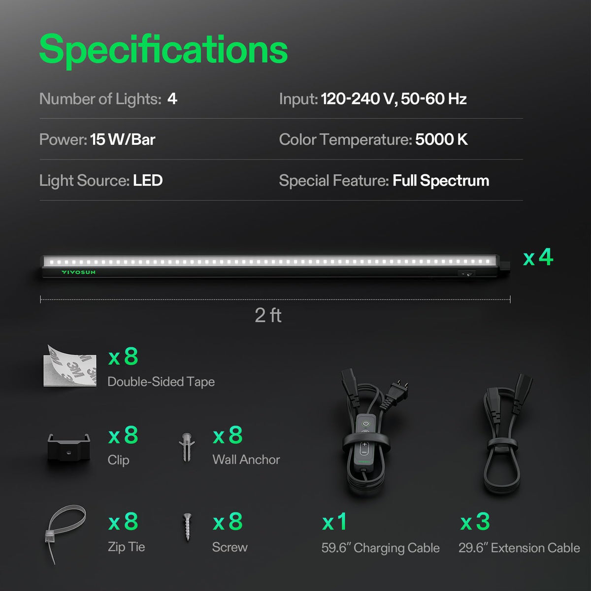 VIVOSUN T5 Grow Lights, Length, Color and Pack Options