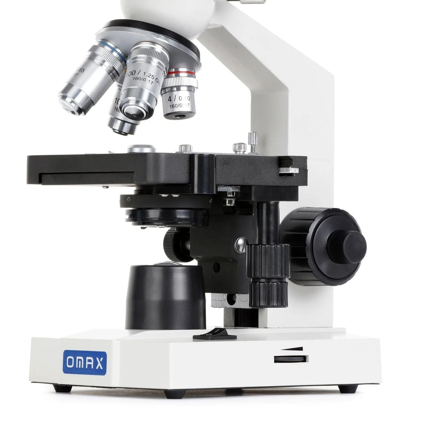 OMAX M82E Series LED Binocular Compound Lab Microscope - 40X-2000X Magnification - Microscope Kit with 100 Blank Slides & Cover Slips