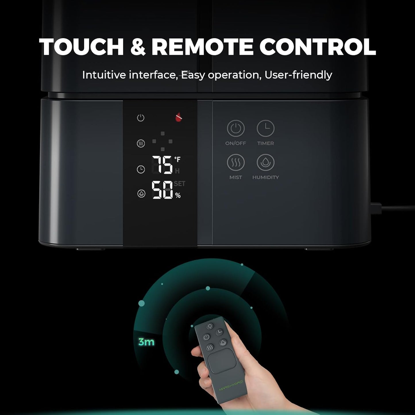 MARS HYDRO Plant Humidifier 5L,with Adjustable Humidity and Mars Hydro iHub-Pro, Smart 10AC Power Strip Kit 10-Outlet All-in-One Grow Room Hub, WiFi Environmental Control for Light, Temperature, Humid