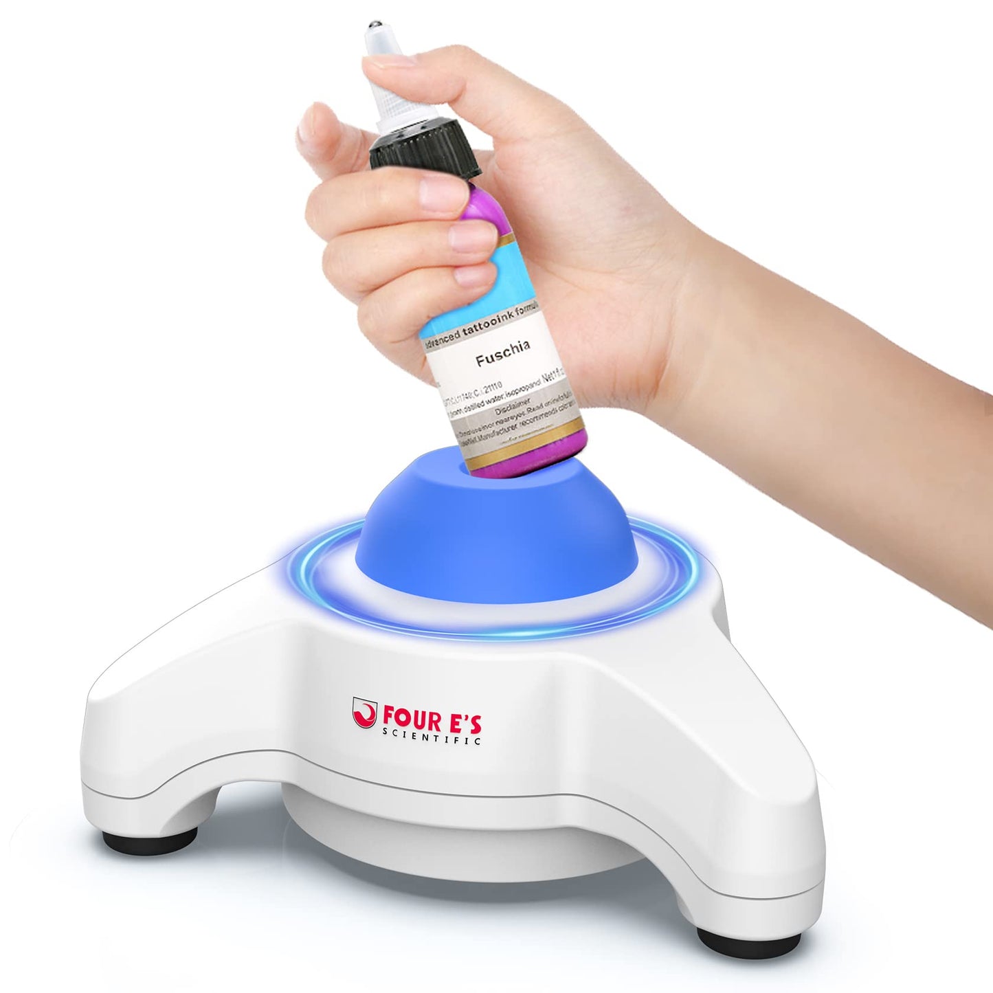 FOUR E'S SCIENTIFIC Vortex Mixer 5600rpm, Paint Mixer Touch Function, Mini Lab Vortex Shaker with an Extra Silicone Cap for Acrylic Miniature Model Paints Nail Polish Ink