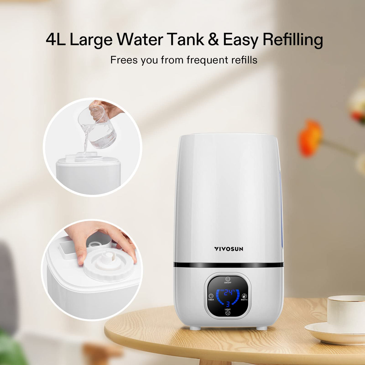 VIVOSUN Mist Humidifiers, Model and Capacity Options