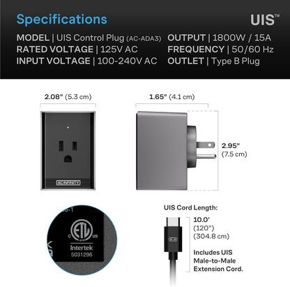AC Infinity UIS Control Plug Outlet Adapter