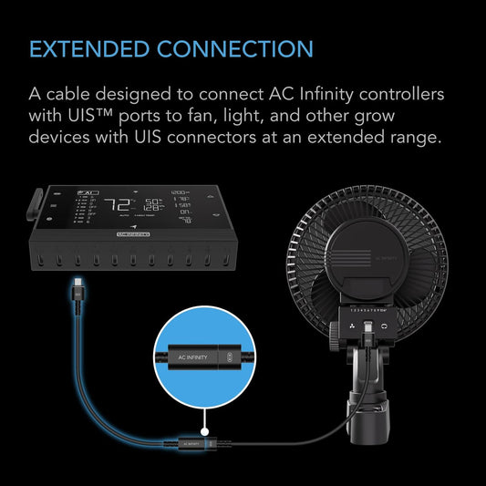 AC Infinity UIS Extension Cable Female to Male for Controller AI+, 10 Foot Cord with Water-Resistant Gasket, Enables Advance Functions Control, for CLOUDRAY, CLOUDLINE, IONFRAME, CLOUDFORGE, and More
