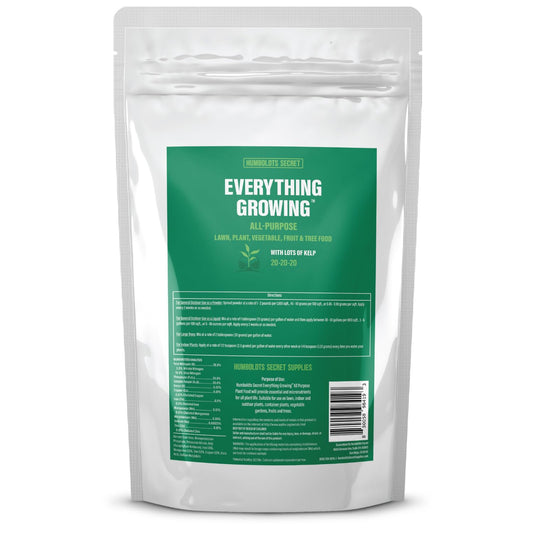 Humboldts Secret Everything Growing 20-20-20 Fertilizer | All Purpose Water Soluble Plant Food | Balanced NPK with Norwegian Kelp | for Lawns Gardens, Vegetables, Flowers & Indoor Plants | 2 lb