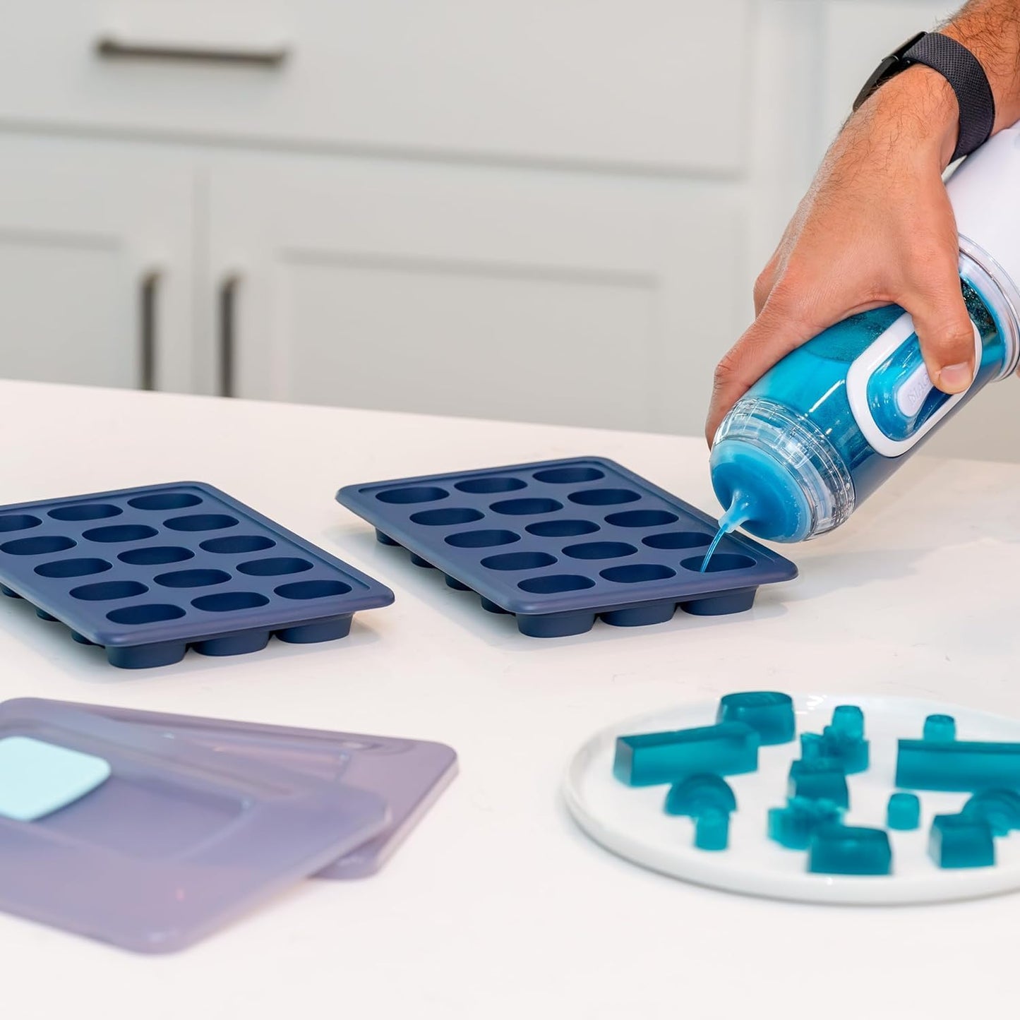 Magical Butter Gummy Making Kit – Gummy Maker with Blue Raspberry & Cherry Mix, 10 mL & 2 mL Silicone Molds – Easy, No-Stick Candy Making Supplies