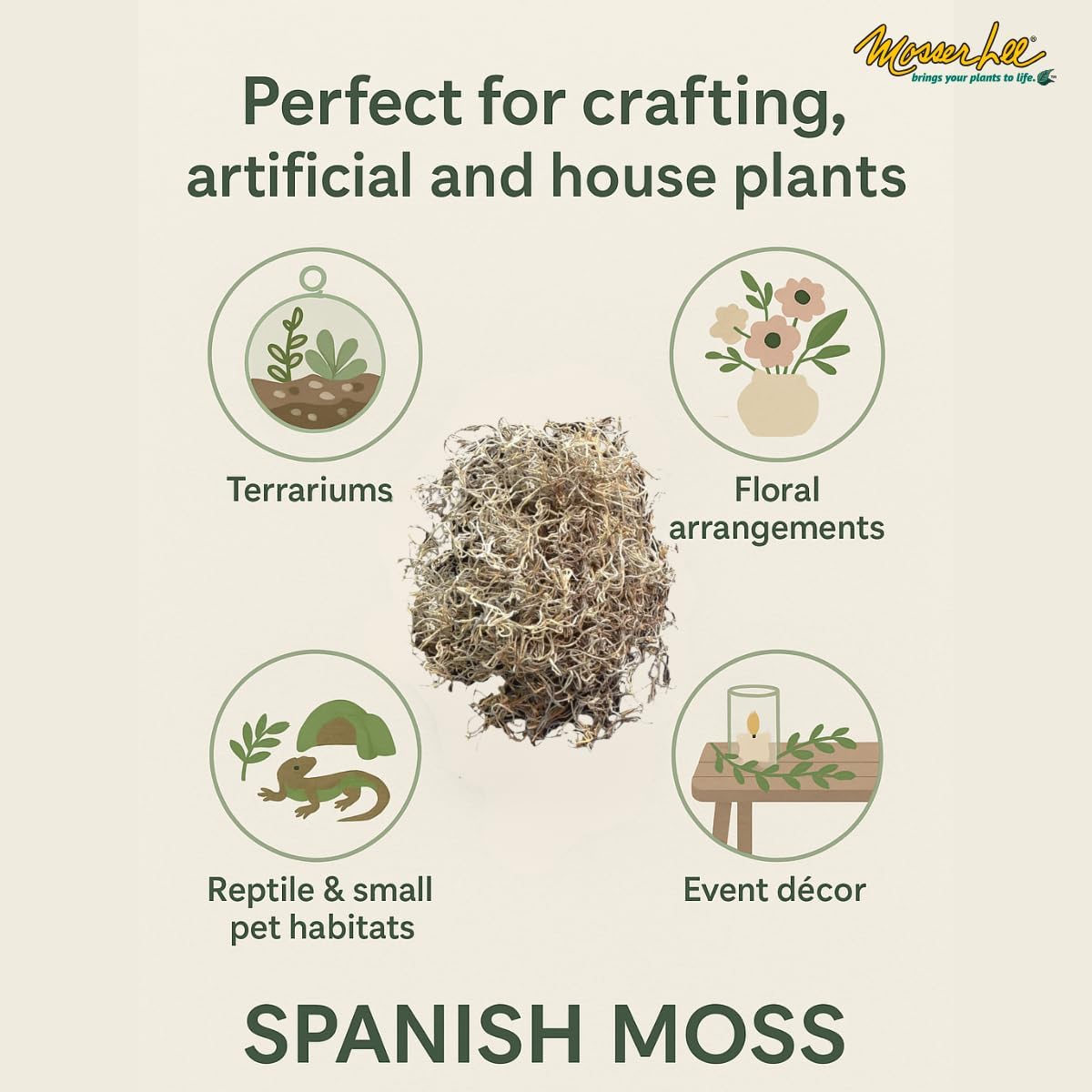 Mosser Lee ML0560 Spanish Moss, 250 Cubic Inches