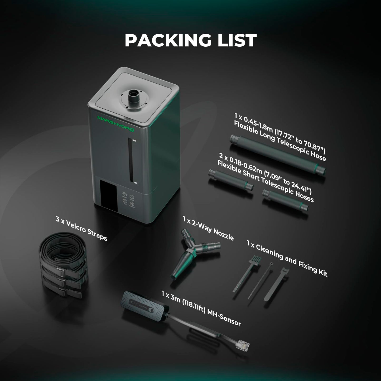 MARS HYDRO Plant Humidifier 5L,with Adjustable Humidity,Timer Function,Ultrasonic Precise and Silent Operation,No-Leak Seal for Grow Tent,Indoor Planting,Greenhouse,Bedroom