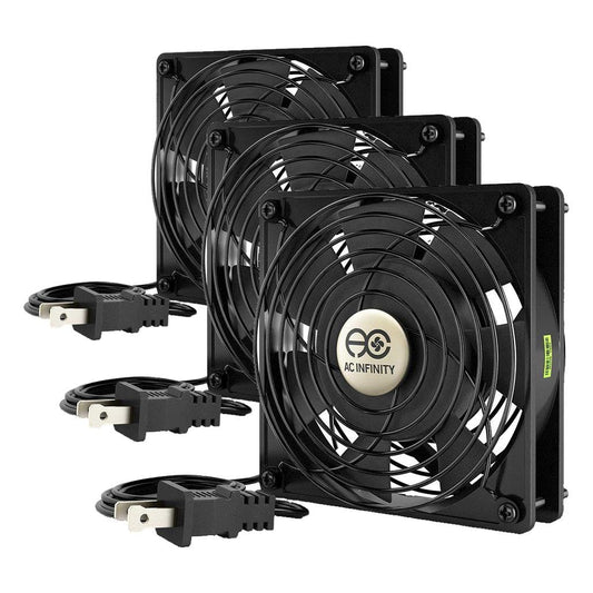 AC Infinity AXIAL 1225, Quiet Muffin Fan, 120V AC 120mm x 25mm Low Speed, UL-Certified for DIY Cooling Ventilation Exhaust Projects