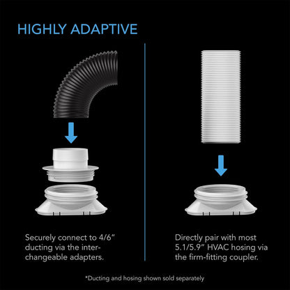 AC Infinity Window Duct Kit, Universal Vent Port for 4” and 6” Inline Fans