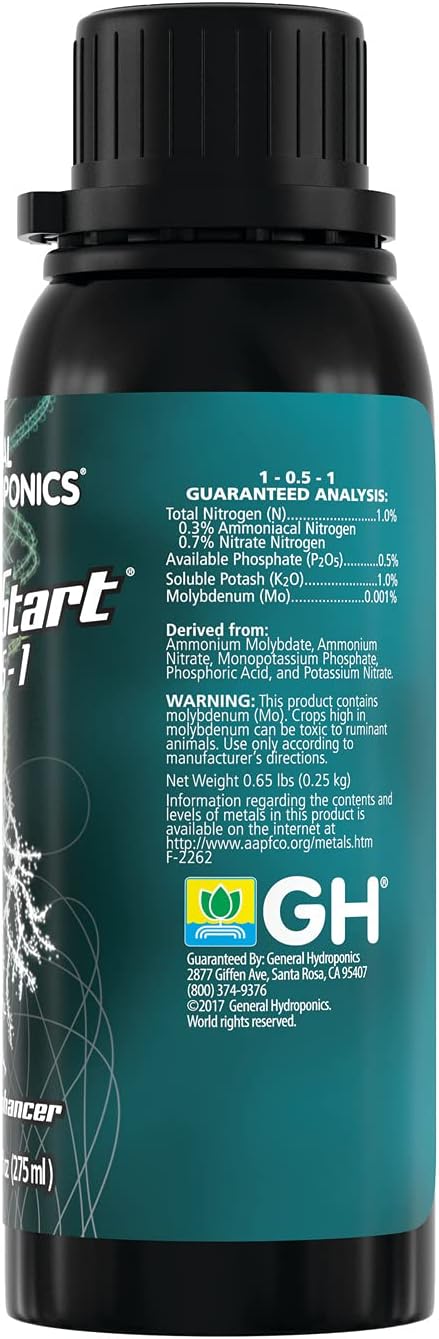 General Hydroponics RapidStart, Plant Food, 1-0.5-1, 500 mL.