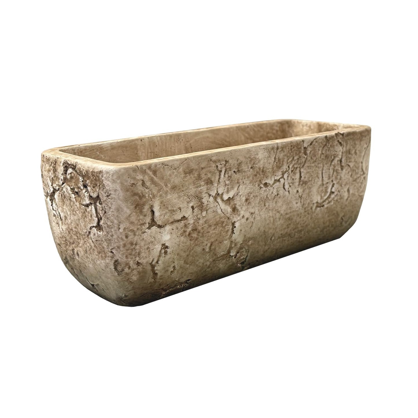 Classic Home and Garden Dakota Rectangular Planter Box w/Drain Plug - Small Succulent Pots for Window Sills & More - Shallow Trough Planter for Indoor Outdoor Use (8” Earth Moss Gray)