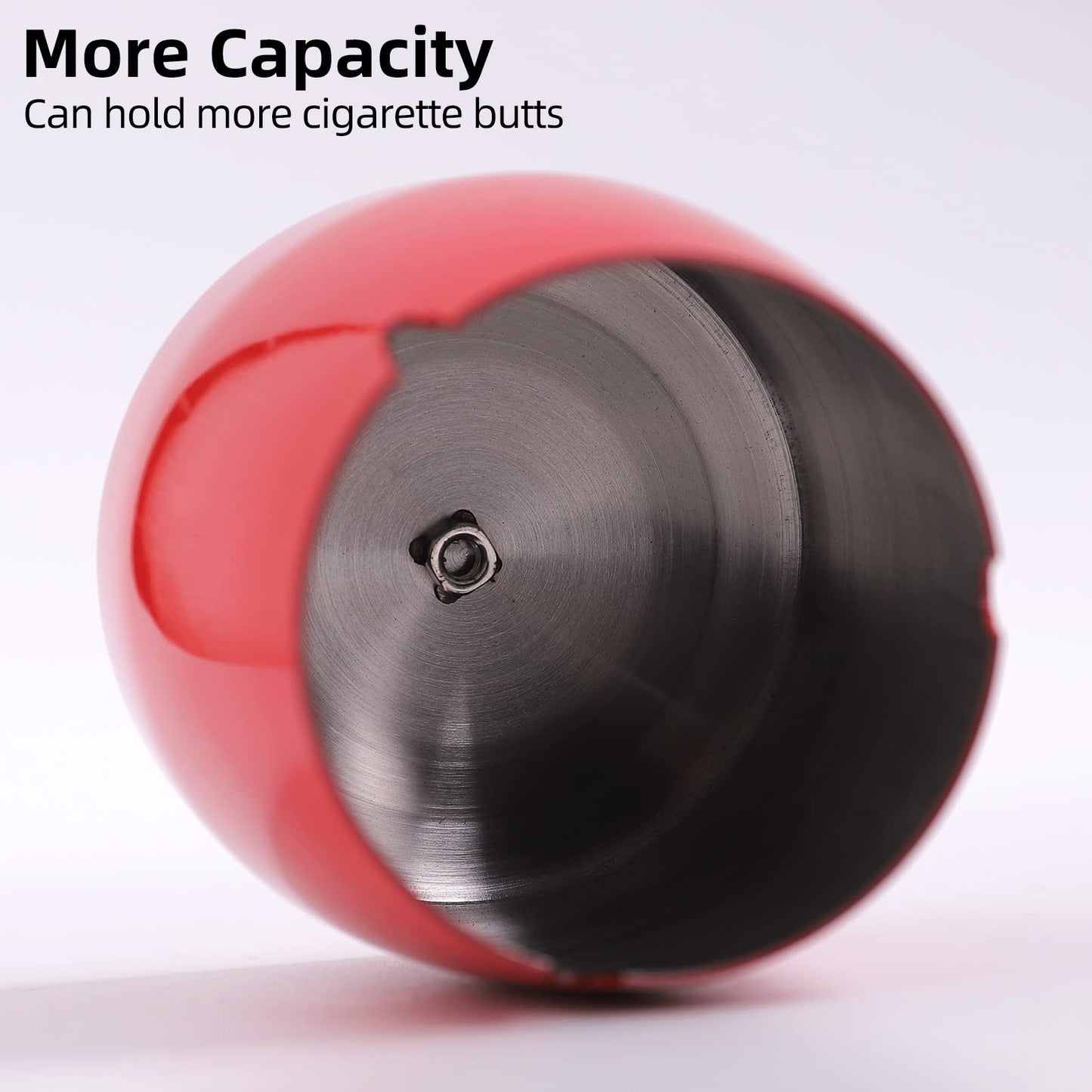 Ashtray with Lid for Cigarette, Stainless Steel Smokeless Odorless Windproof Ashtrays for Home Office Tabletop Outside Patio Outdoor Balcony(3.54"x3.0"x3.38")