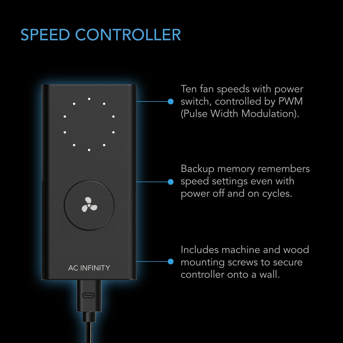 AC Infinity Inline Duct Fans with Controller Options