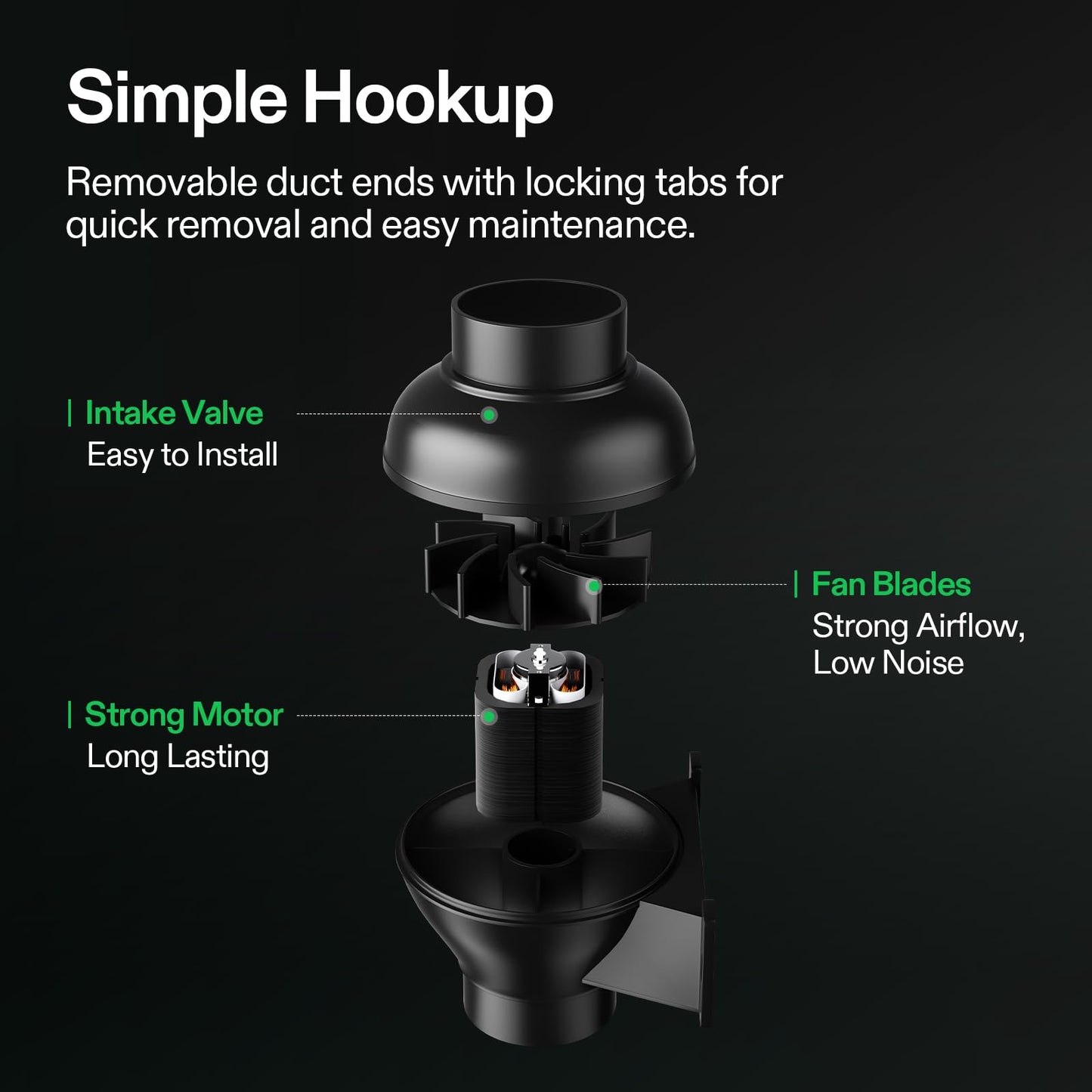 VIVOSUN D4 4 Inch 195 CFM Inline Duct Ventilation Fan HVAC Vent Blower for Hydroponics Grow Tent