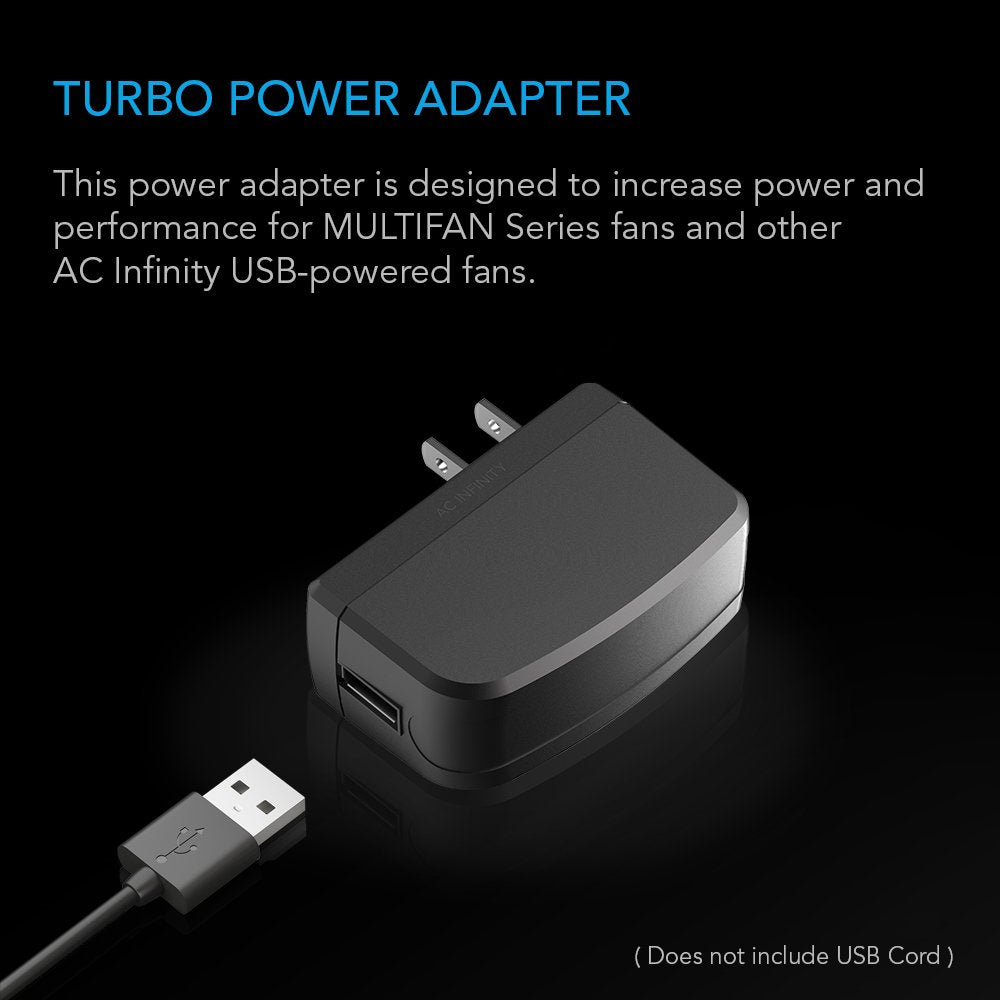 AC Infinity Turbo Fan Power Adapter, for MULTIFAN Series USB Fans