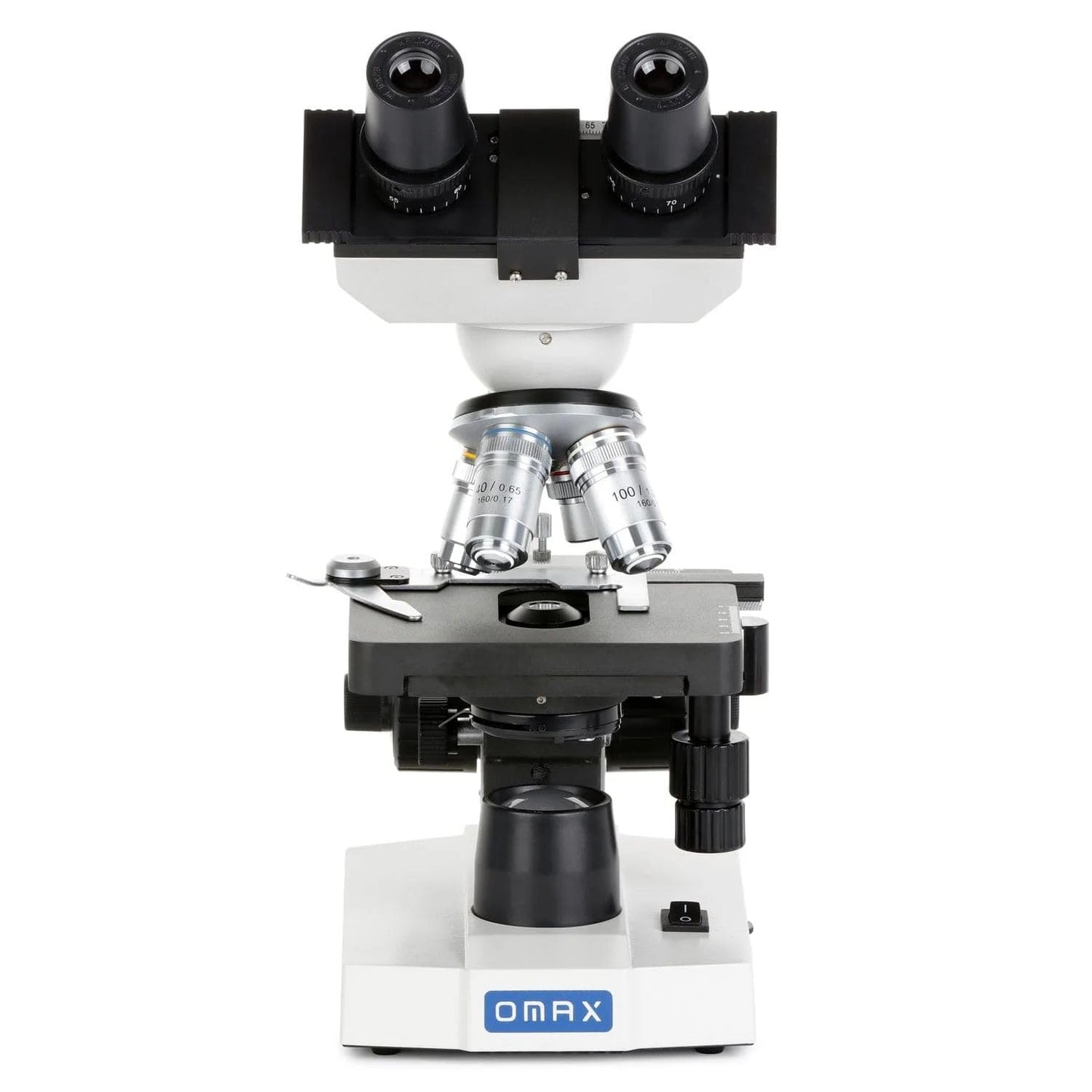 OMAX M82E Series LED Binocular Compound Lab Microscope - 40X-2000X Magnification - Microscope Kit with 100 Blank Slides & Cover Slips