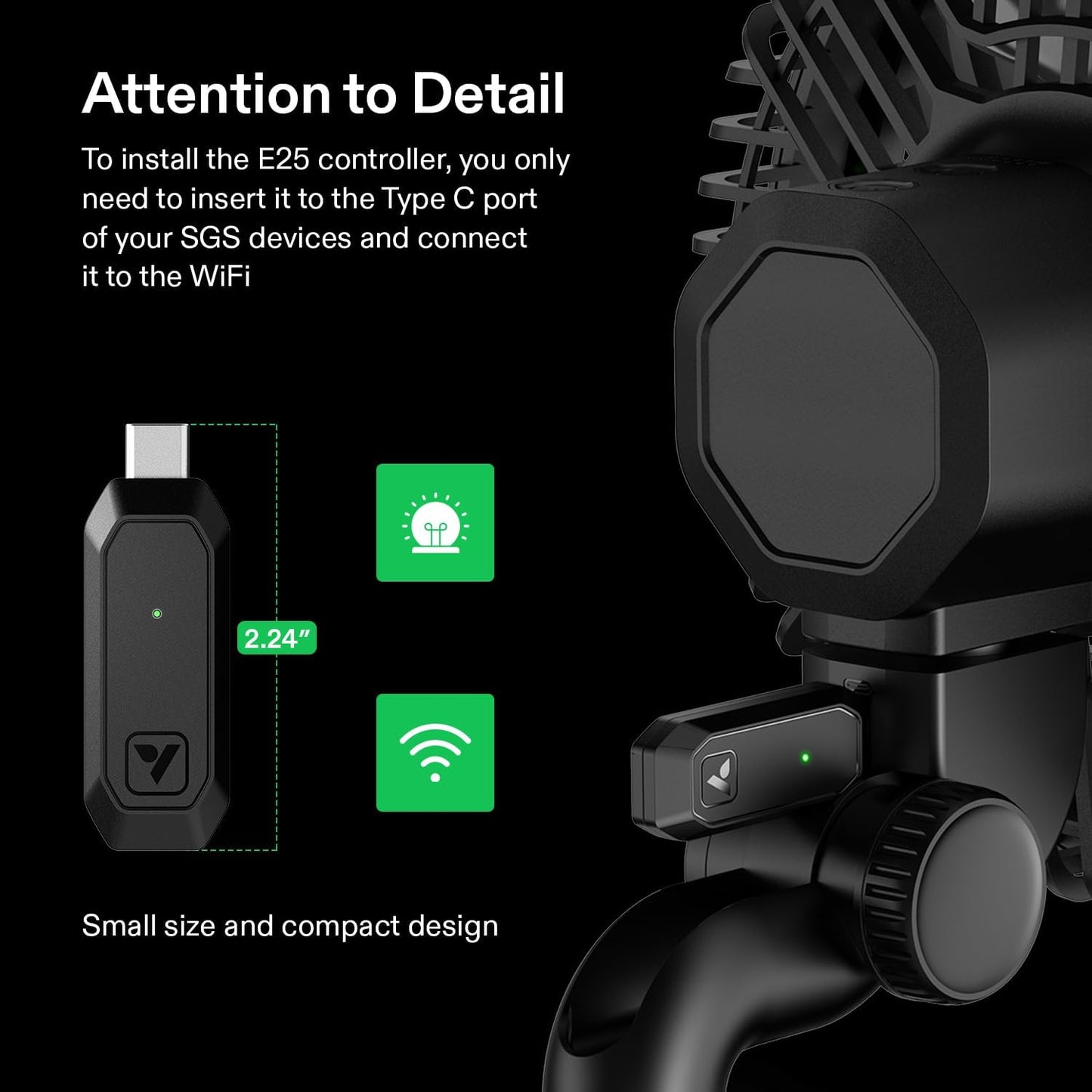 VIVOSUN GrowHub Controller E25 for Grow Tent Cooling Ventilation Lighting, Supports Smart Grow System Devices, Easy to Install & Use, WiFi App Controllable, Expansion Port for E42/E42A