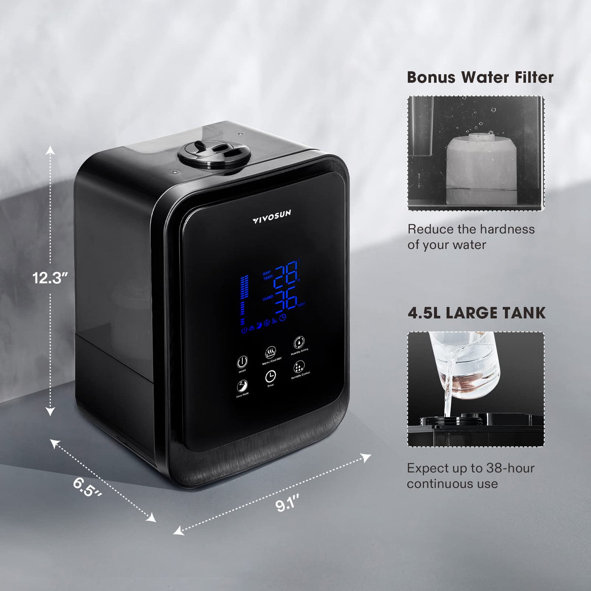 VIVOSUN Mist Humidifiers, Model and Capacity Options