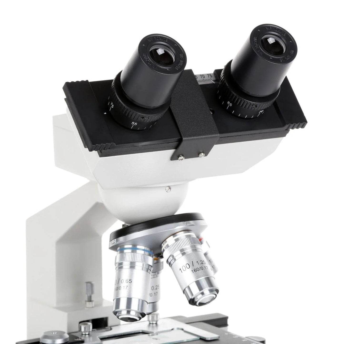 OMAX M82E Series LED Binocular Compound Lab Microscope - 40X-2000X Magnification - Microscope Kit with 100 Blank Slides & Cover Slips