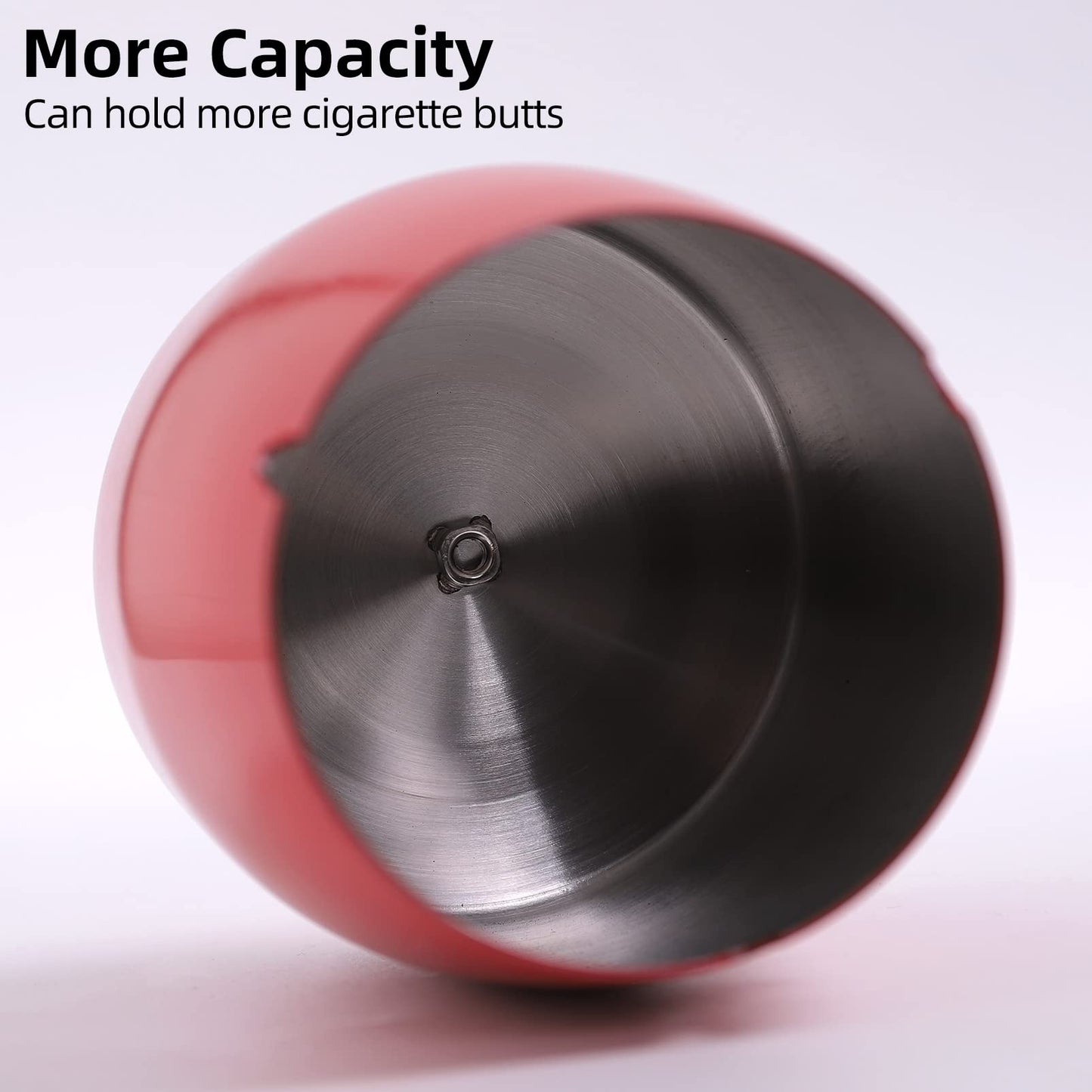 Ashtray with Lid for Cigarette, Stainless Steel Smokeless Odorless Windproof Ashtrays for Home Office Tabletop Outside Patio Outdoor Balcony(3.54"x3.0"x3.38")