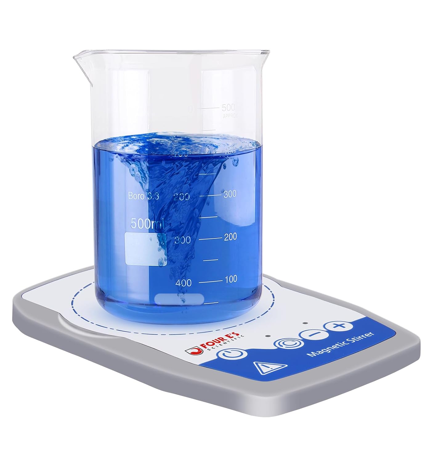 FOUR E'S SCIENTIFIC Ultra-Flat Magnetic Stirrer, Magnetic Stir Plate Mini Lab Stirrers 50-1500 RPM | NO Heating | 100-240 V | Max. Stirring Capacity: 800 mL