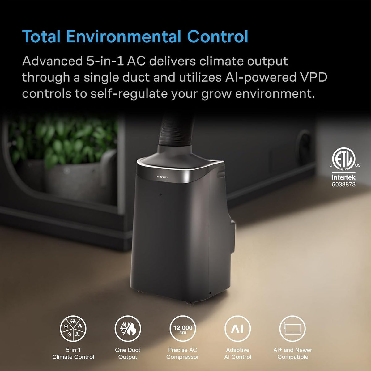 AC Infinity TERRAFORM 8, 5-in-1 Plant Air Conditioner, Auto Cool and Heat