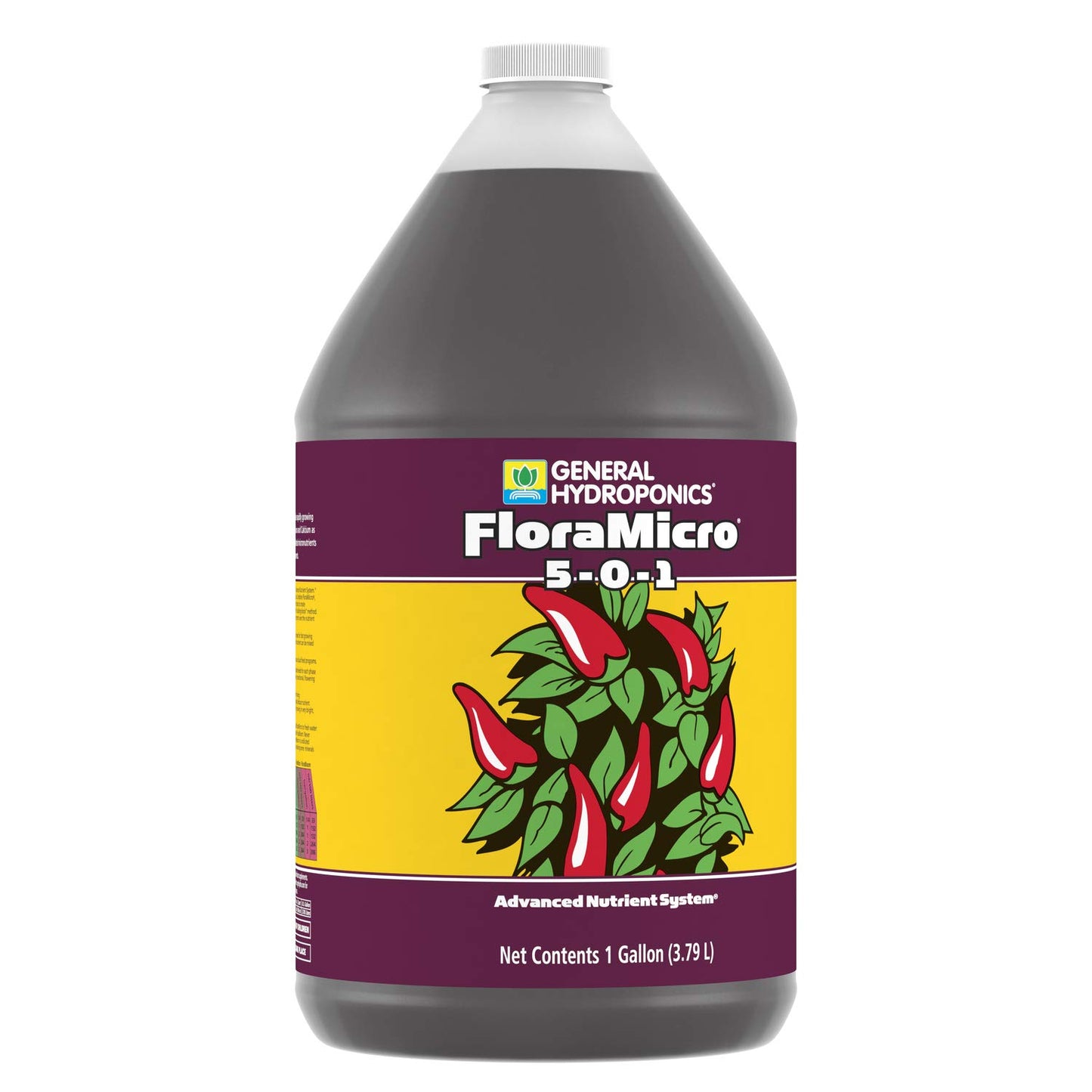 General Hydroponics FloraMicro 5-0-1, Use with FloraBloom & FloraGro For A Tailor-Made Nutrient Mix Ideal for Hydroponics, 1-Quart