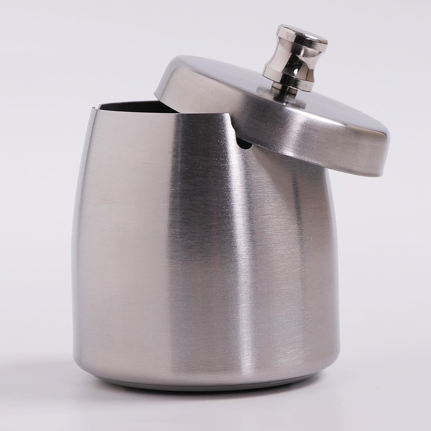 Ashtray with Lid for Cigarette, Stainless Steel Smokeless Odorless Windproof Ashtrays for Home Office Tabletop Outside Patio Outdoor Balcony(3.54"x3.0"x3.38")