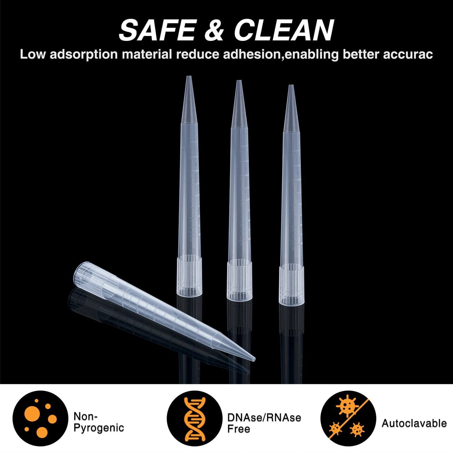 FOUR E'S SCIENTIFIC 10ml Pipette Tips Microchemical Disposable Liquid Pipettor Tips 10mL 100pcs Autoclavable Polypropylene (PP)