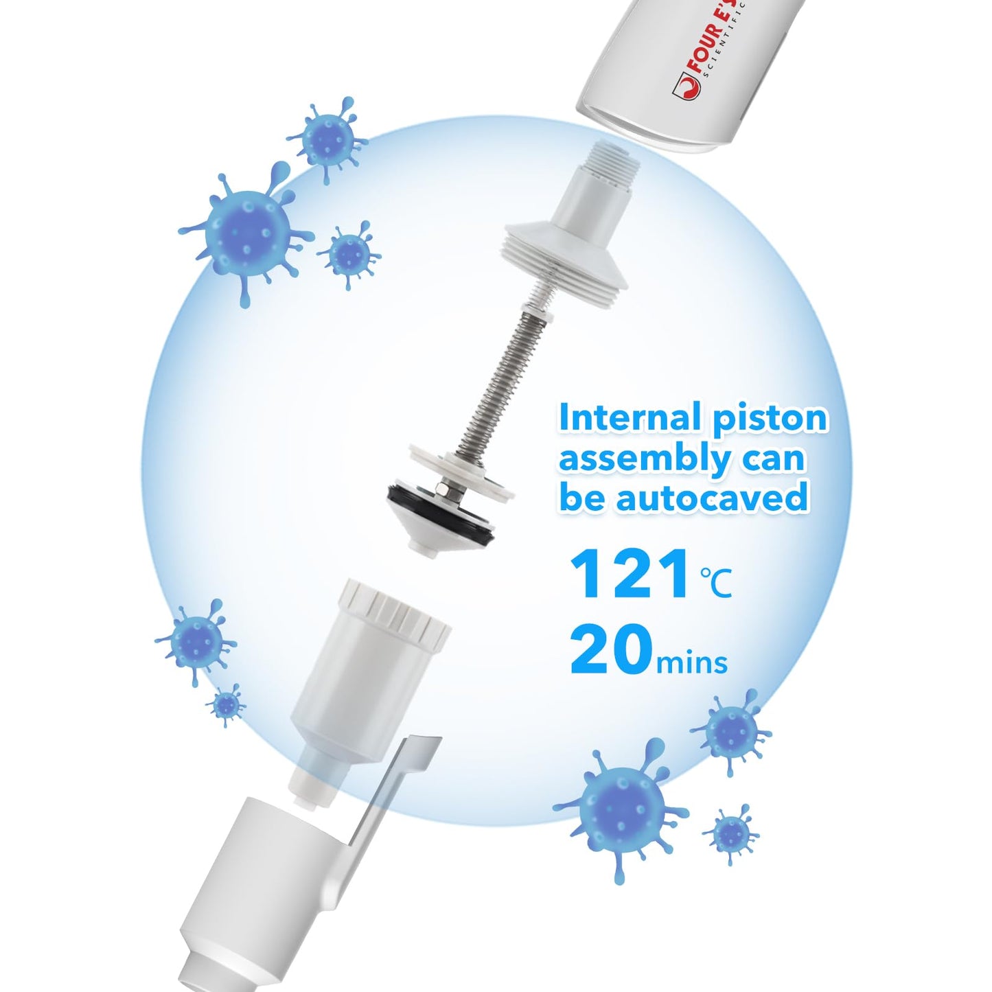 FOUR E'S SCIENTIFIC 20-200μL Pipette, Professional Single-Channel Pipettor Lightweight High Accurate Adjustable Variable Volume Micro Pipette with Calibration Certificate (Model LH0301006)