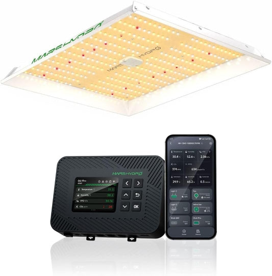 MARS HYDRO 2025 TS1000 150Watt LED Grow Light and iControl for Grow Tent, Smart Grow Room Controller, Smart Environmental with Temperature, Humidity, VPD,Timer, Cycle